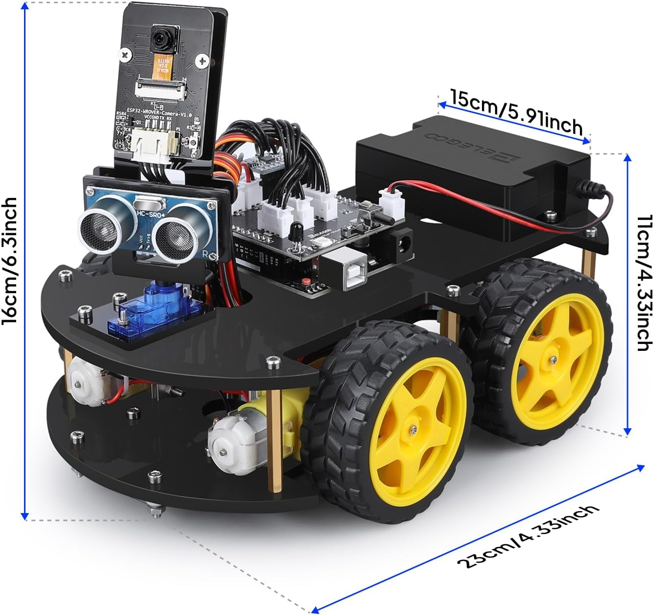 UNO R3 Smart Robot Car Kit V4 for Arduino Robotics for Kids Ages 8-12 12-16 STEM Science Kits Coding Gifts for 8 9 10 11 12 13 14 15 16 Year Old Boys Girls Teens Cool Engineering Building Toys