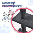 Cat Tree Floor to Ceiling 95-108" Tall Cat Tree Carpet Cat Tower Kitten Tree Sisal Scratching Post and Mat Cat Pole for Indoor Cats, Charcoal, 4-Tier