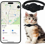 Cat Tracker Collar for Small Cats - Real Time Cat GPS Tracker No Monthly Fee, Pet Tracker for Cats Works with Apple Find My (Only Ios), No SIM Required (Collar + White Tracker)