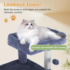 Cat Tree for Indoor Cats 36 Inches Cat Tower Multi-Level Indoor Cat Play Condo House with Scratching Posts, Spacious Perch, Sisal Posts and Dangling Toys (Dark Grey)