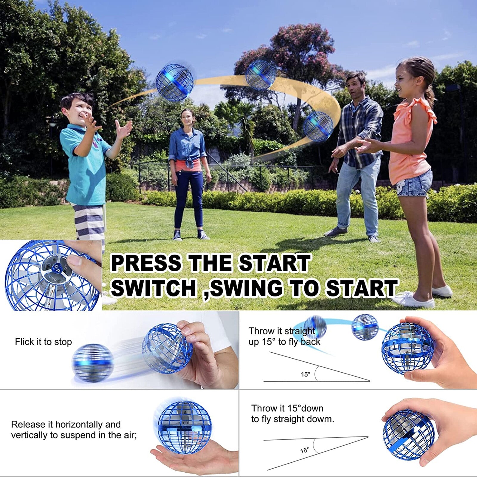 Flying Orb Ball Boomerang Fly Nebula Spinner Toys Soaring Hover UFO Mini Drone