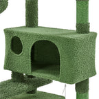 54″ H Cactus Cat Tree with 2 Condos & Scratching Posts, Green/Brown