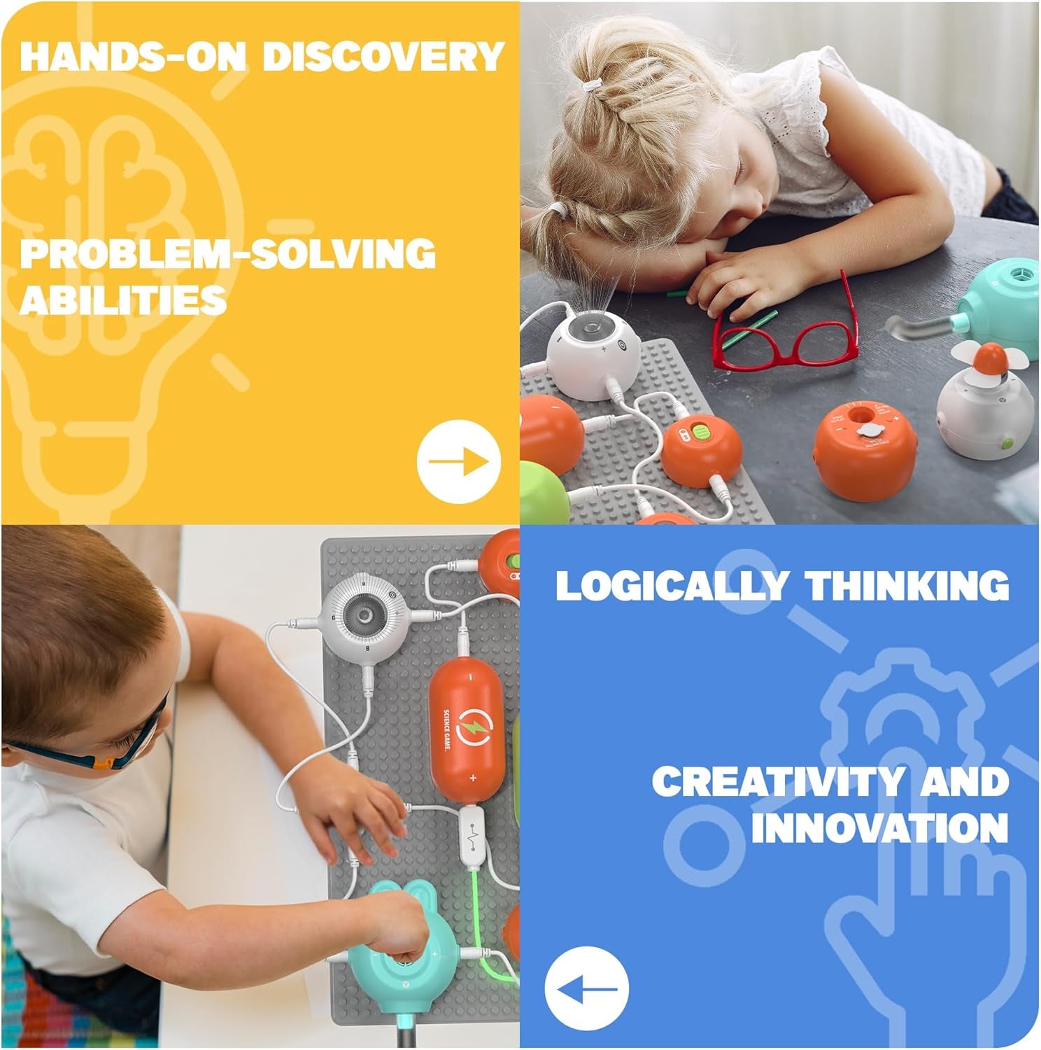 Science Kits for Kids - STEM Kits for Kids, Electronics Exploration Kit, over 420 Projects, 35 Circuit Parts, STEM Educational Toy Gifts for Kid Boys Girls Ages 3 4 5 6 7 8 9 10 11 12