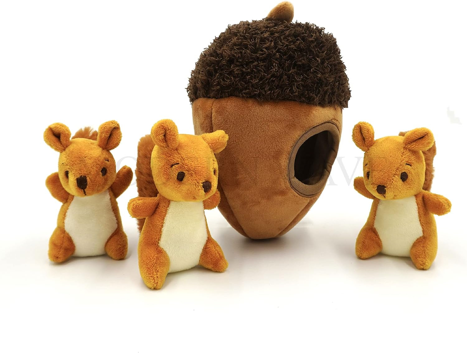 - Interactive Squeaky Plush Hide and Seek Squirrel Type Puzzle Toy for Dogs, Medium Size (Acorn and Squirrels)