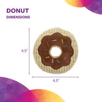Tough 'N Fun Donut Squeaky Plush Dog Toy, Chew Guard Technology - Tan, Small (71148)