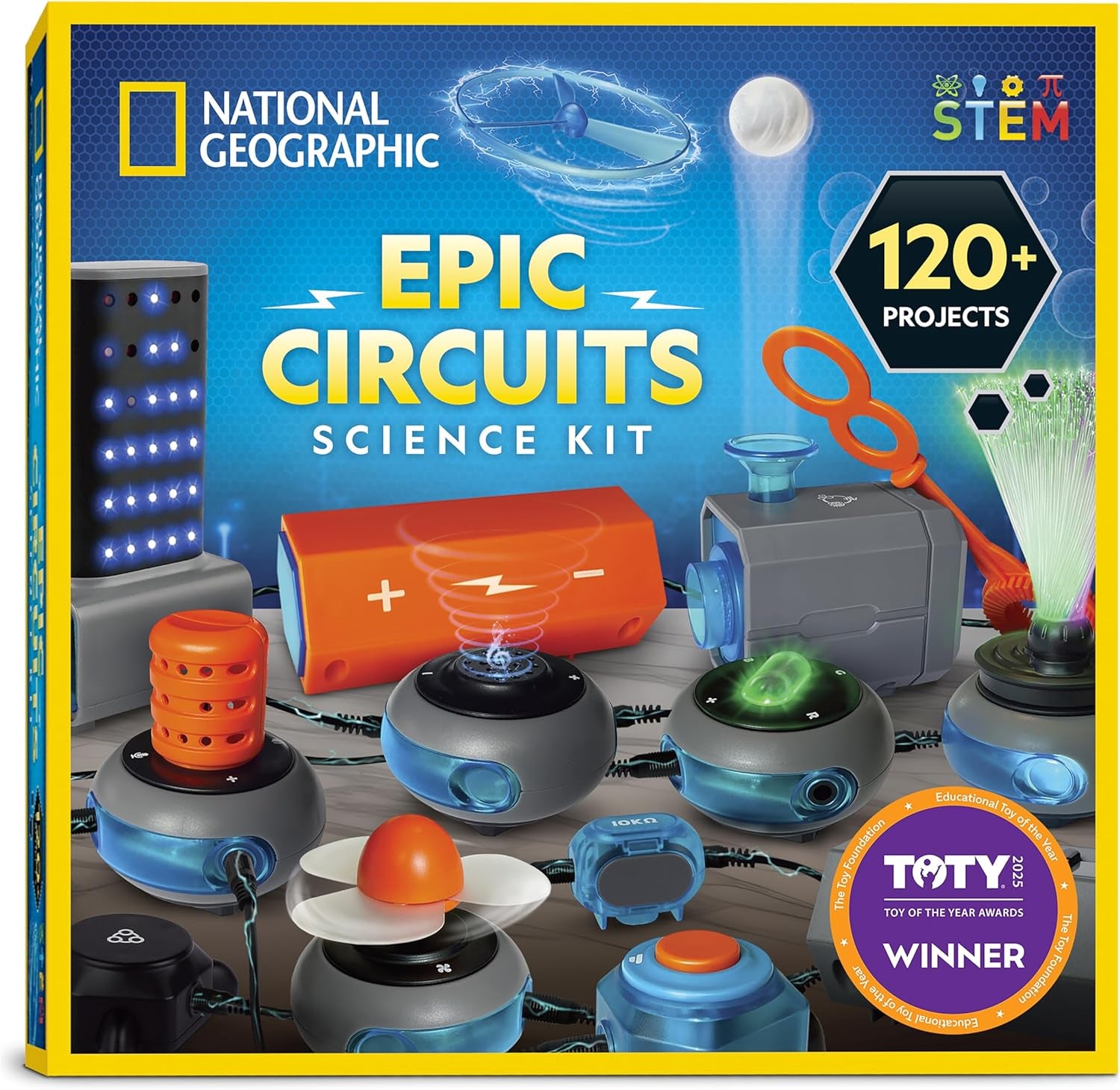 National Geographic Circuit Maker Kit - Electronics Kit for Kids with 120 Electrical Projects, Electric Circuit STEM Toy, Electronic Projects, Electrical Kit for Kids, Electricity Set