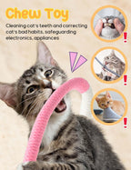 6 PCS Cat Toys Chew Ropes, 27" Cat Rope Toys with 3 Bags of Catnip and Silvervine Sticks for Kittens and Cats Teeth Cleaning and Dental Care