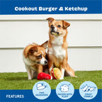 Cookout Burger & Ketchup BBQ Food Plush Dog Toy XS/S