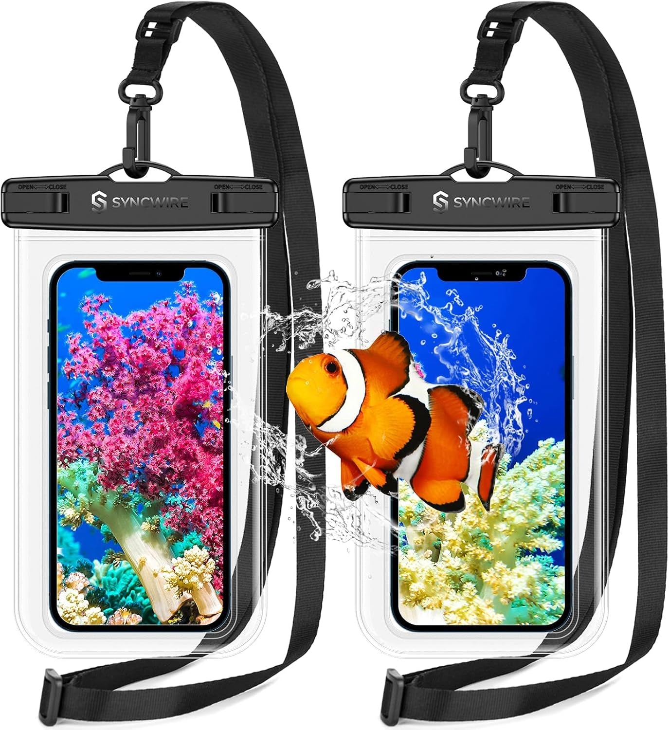 Waterproof Phone Pouch [2-Pack] - Universal IPX8 Waterproof Phone Case Dry Bag with Lanyard Compatible with Iphone 15/14/13/12/11 Pro XS MAX XR X Samsung S23 S22 S20+ and More up to 7 Inches