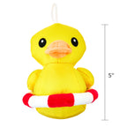 Cozy Buddy Squeaky Plush Dog Toy, Yellow Duck with Innertube, Chew Level 1