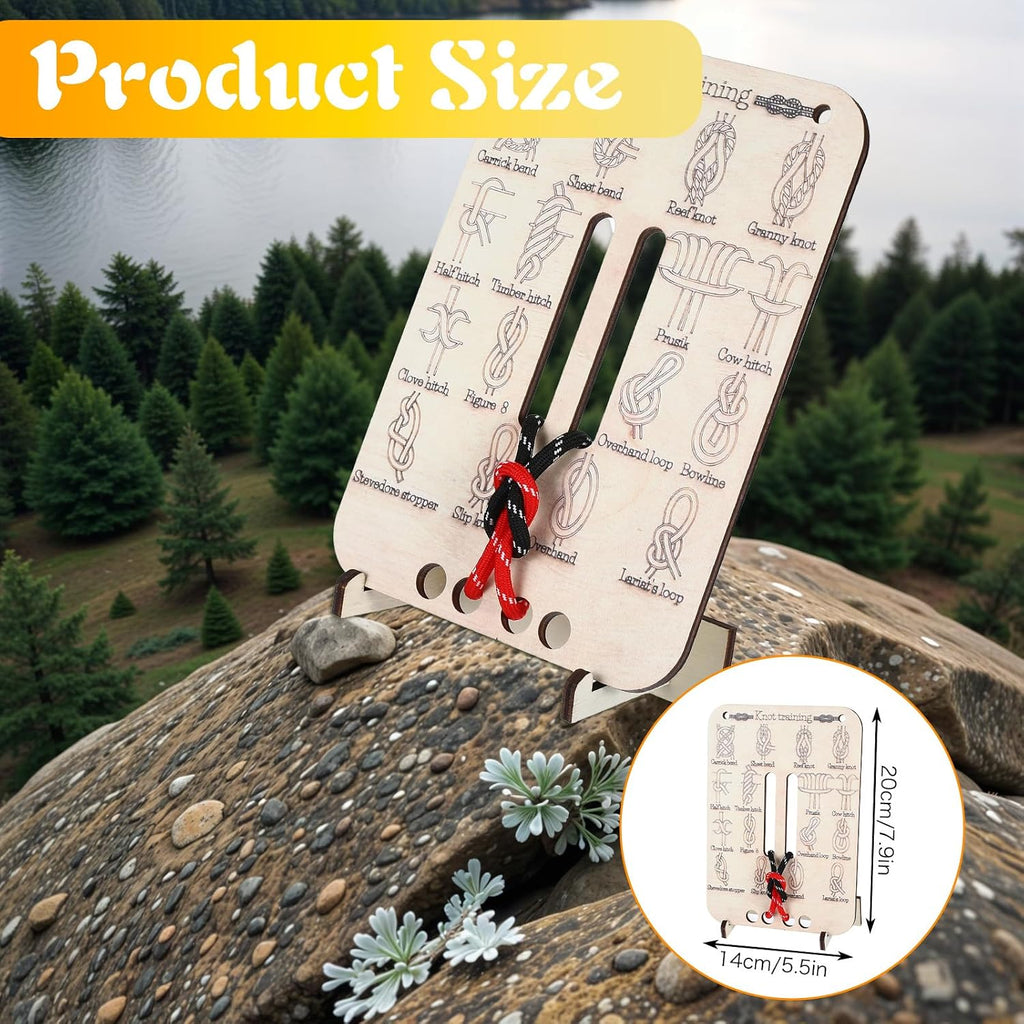 Learn Knot Training Board Knot Tying Kit Learn to Tie Knot Training Board 16 Knotting Methods for Beginners Knot Tying Book Adults Beginner for Outdoor Survival Camping Climbing Practice