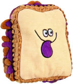 Tough 'N Fun PBJ Squeaky Plush Dog Toy, Chew Guard Technology - Tan, Medium (71151)
