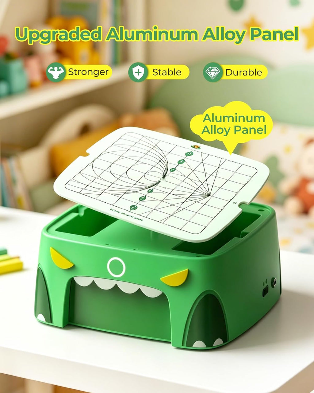Upgraded Kids Cardboard Cutter, Safe Bladeless STEM Building Machine with Dual-Speed Motor for DIY Cardboard Projects,Screen-Free Creative Learning & Hands-On Educational Play for Kids Ages 3+ (Green)