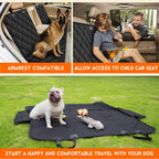 Dog Car Seat Cover, Back Seat Cover for Dogs Pet Car Seat Protector Waterproof Bench Car Seat Cover, Non-Slip Reat Seat Cover Fits Middle Armrest for Most Cars Trucks Suvs - Black