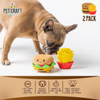 Puppy Teething Dental Chew Teeth Cleaning Nylon Bone Squeaky Plush Dog Toys with Super Squeaker Ball 2 Pack Cute Tough Durable for Puppies Small Medium Dogs Aggressive Chewers