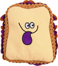 Tough 'N Fun PBJ Squeaky Plush Dog Toy, Chew Guard Technology - Tan, Medium (71151)