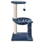 3-Level Cat Tower with Hammock and Sisal Post, 26.7 Inch, Blue