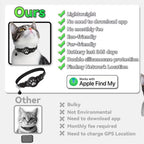 Cat Tracker Collar for Small Cats - Real Time Cat GPS Tracker No Monthly Fee, Pet Tracker for Cats Works with Apple Find My (Only Ios), No SIM Required (Collar + White Tracker)