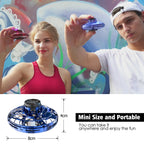 Flying Spinner Mini UFO Toy for Kids, Flying Fidget Spinner UFO Toy , Flying Orb Ball Hand Operated with 360 ° Rotating and LED Lights for Adult and Kids (Blue)