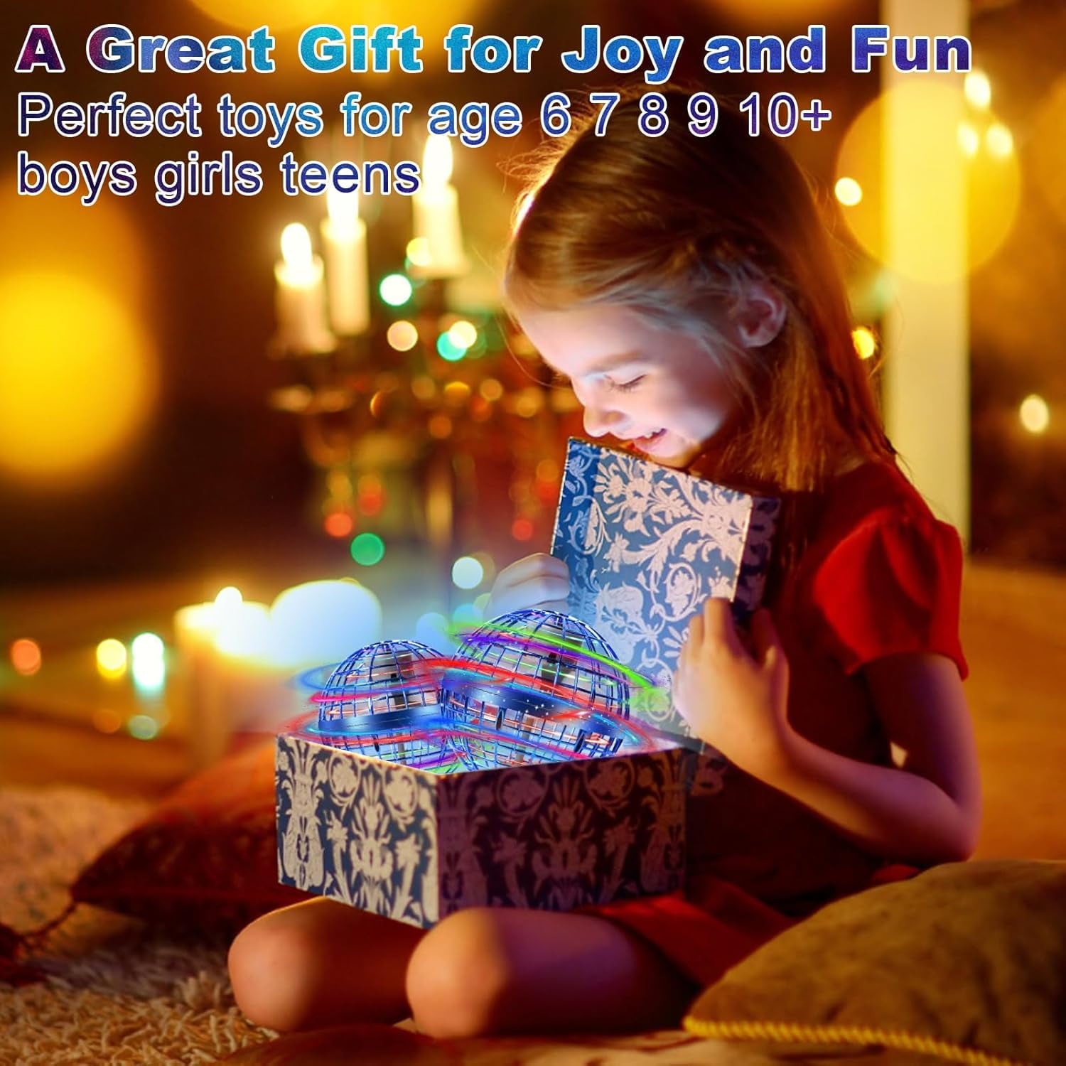 2026 Flying Orb Ball Toy, Flying Ball Ball Hand Controlled, Flying Orb Ball Toys with LED Light,Cosmic Globe Flying Spinner for 6 7 8 9+ Year Old Boys Girls Adults Christmas Birthday Gifts