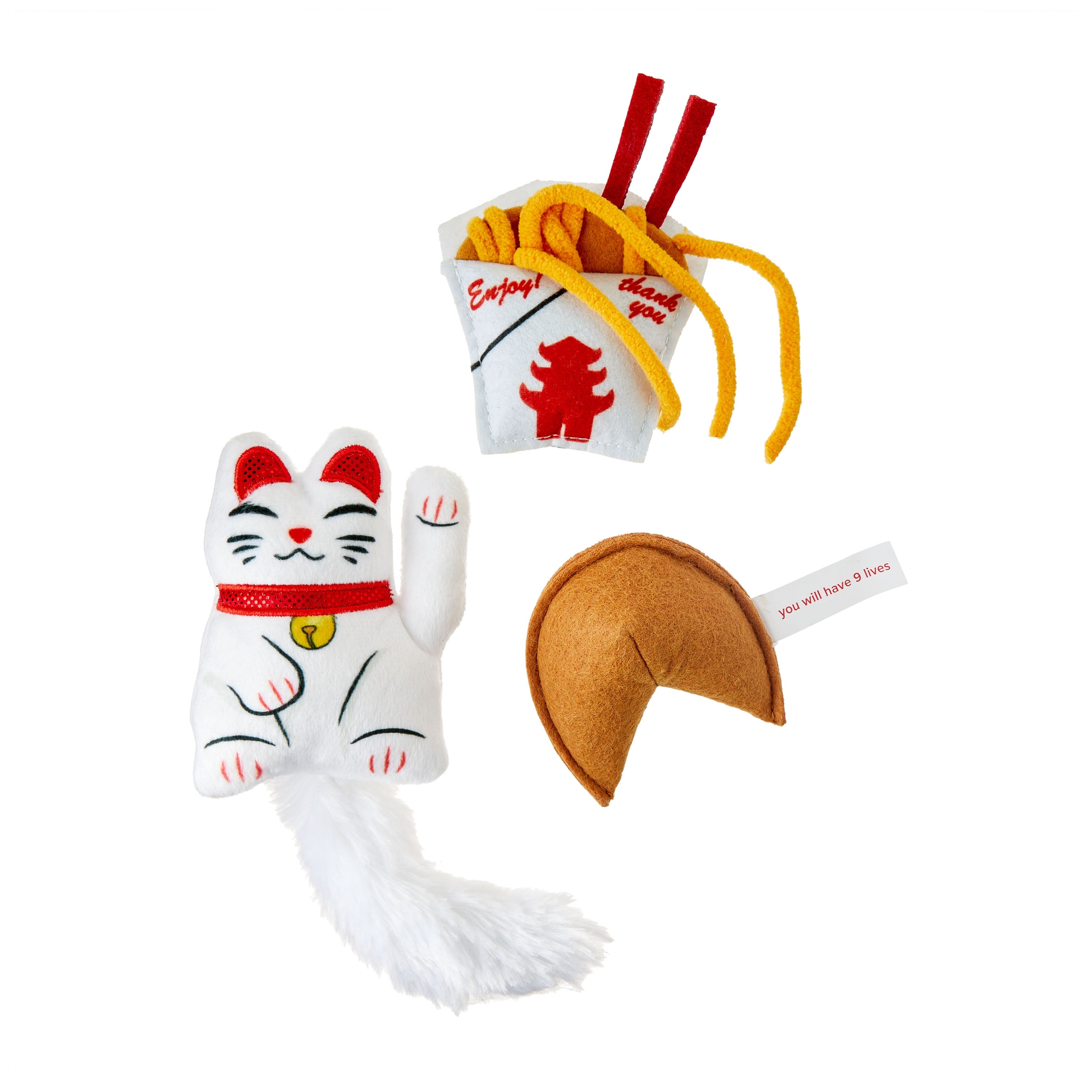 Lucky Cat Toys with Catnip, 3 Pack