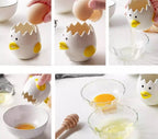 Ceramic Egg Separator Chicken Design Yolk White Divider Tool Kitchen Baking Tool