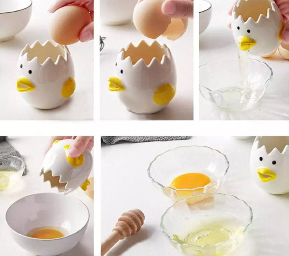 Ceramic Egg Separator Chicken Design Yolk White Divider Tool Kitchen Baking Tool