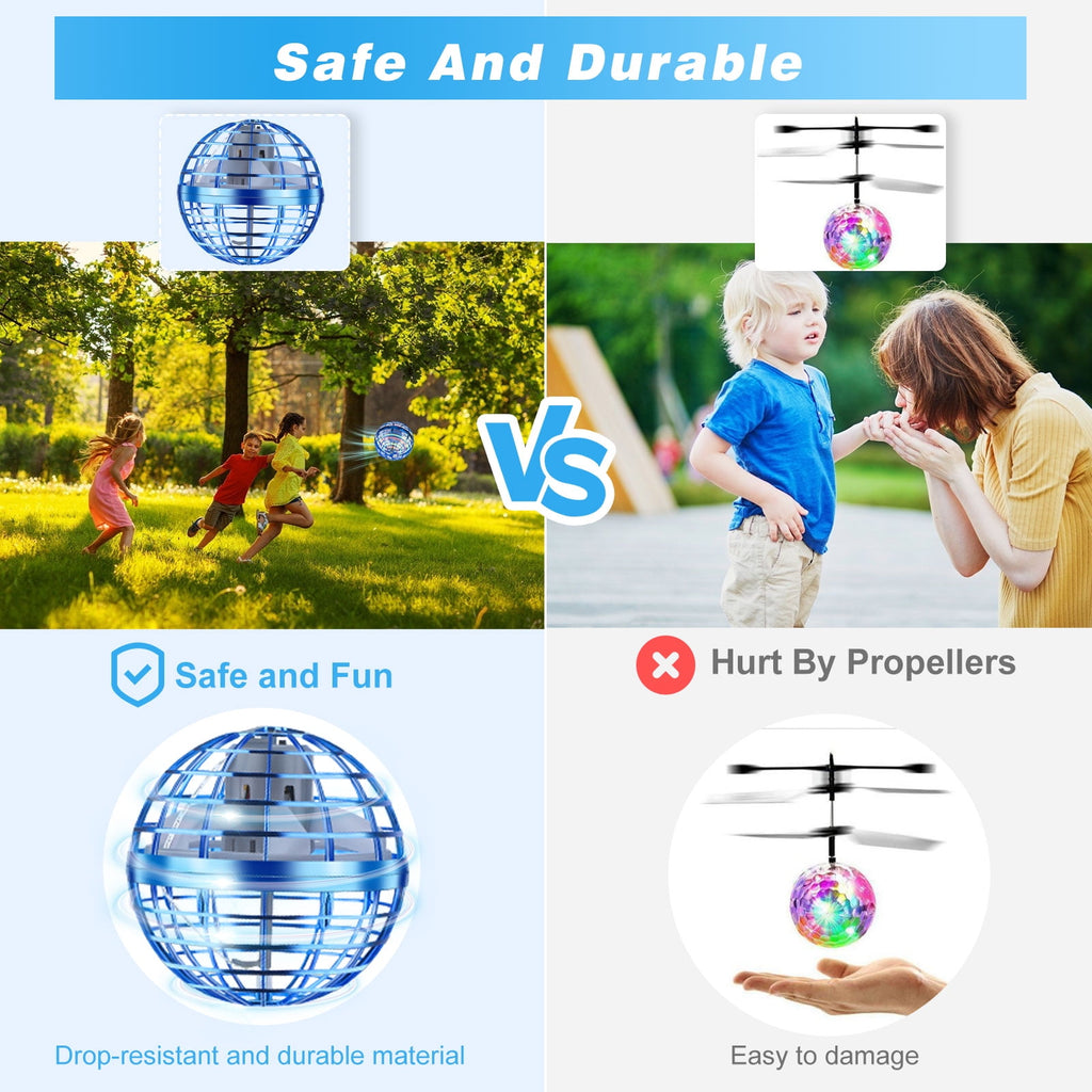 2026 Flying Orb Ball Toy, Flying Ball Ball Hand Controlled, Flying Orb Ball Toys with LED Light,Cosmic Globe Flying Spinner for 6 7 8 9+ Year Old Boys Girls Adults Christmas Birthday Gifts