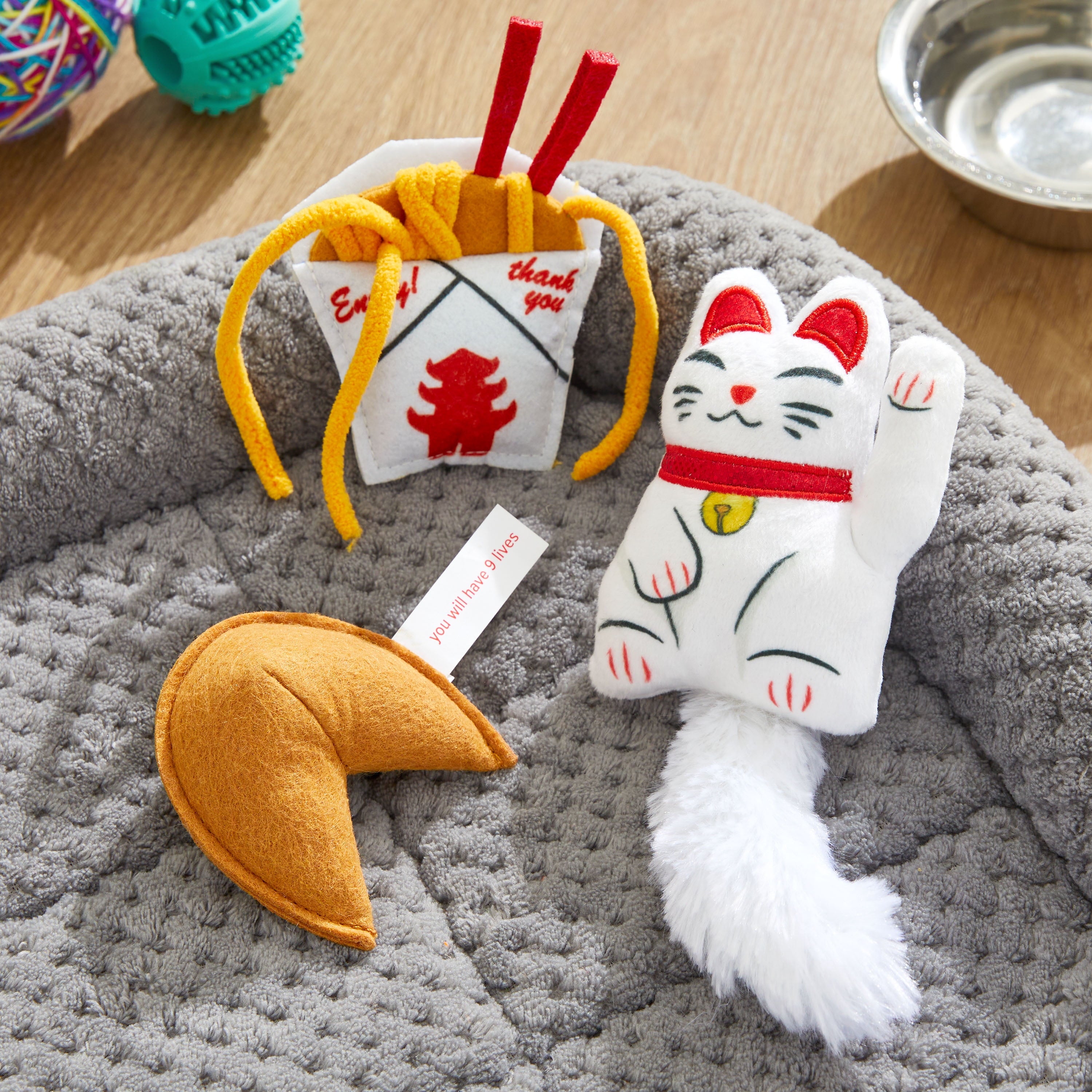 Lucky Cat Toys with Catnip, 3 Pack
