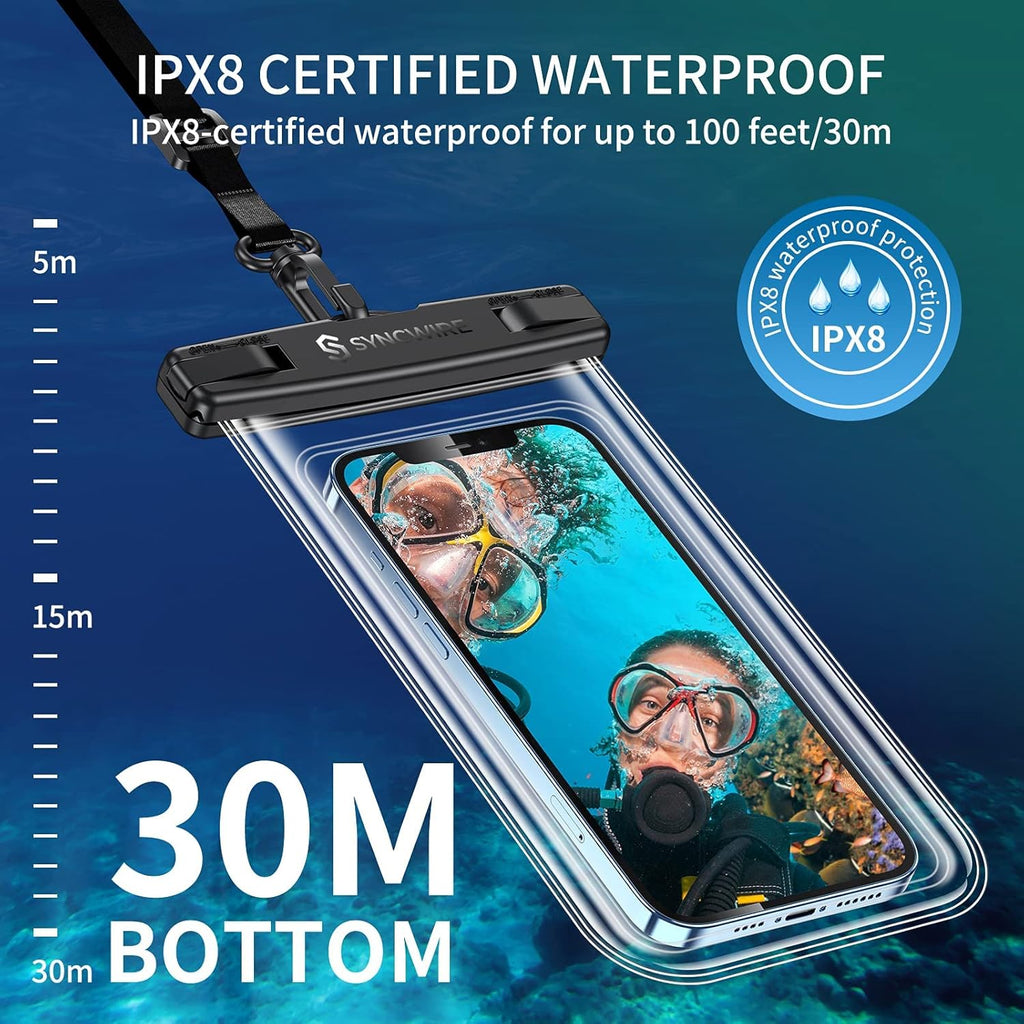 Waterproof Phone Pouch [2-Pack] - Universal IPX8 Waterproof Phone Case Dry Bag with Lanyard Compatible with Iphone 15/14/13/12/11 Pro XS MAX XR X Samsung S23 S22 S20+ and More up to 7 Inches