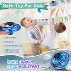 Flying Spinner Mini UFO Toy for Kids, Flying Fidget Spinner UFO Toy , Flying Orb Ball Hand Operated with 360 ° Rotating and LED Lights for Adult and Kids (Blue)