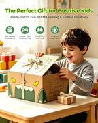 Upgraded Kids Cardboard Cutter, Safe Bladeless STEM Building Machine with Dual-Speed Motor for DIY Cardboard Projects,Screen-Free Creative Learning & Hands-On Educational Play for Kids Ages 3+ (Green)