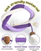 6 PCS Cat Toys Chew Ropes, 27" Cat Rope Toys with 3 Bags of Catnip and Silvervine Sticks for Kittens and Cats Teeth Cleaning and Dental Care