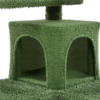 54″ H Cactus Cat Tree with 2 Condos & Scratching Posts, Green/Brown