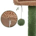 54″ H Cactus Cat Tree with 2 Condos & Scratching Posts, Green/Brown