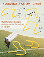 Agility Ladder,Football Training Equipment Set,4 Agility Hurdles, 20 Feet12 Rungs Speed Ladder,12 Disc Cones,Resistance Parachute, Jump Rope, 5 Resistance Bands