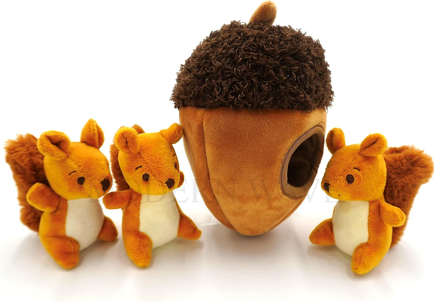 - Interactive Squeaky Plush Hide and Seek Squirrel Type Puzzle Toy for Dogs, Medium Size (Acorn and Squirrels)