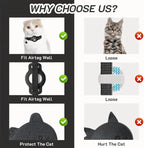 Cat Tracker Collar for Small Cats - Real Time Cat GPS Tracker No Monthly Fee, Pet Tracker for Cats Works with Apple Find My (Only Ios), No SIM Required (Collar + White Tracker)