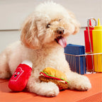 Cookout Burger & Ketchup BBQ Food Plush Dog Toy XS/S